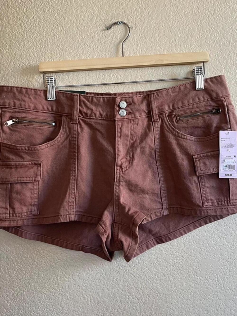 Brown cargo shorts spring summer size XL